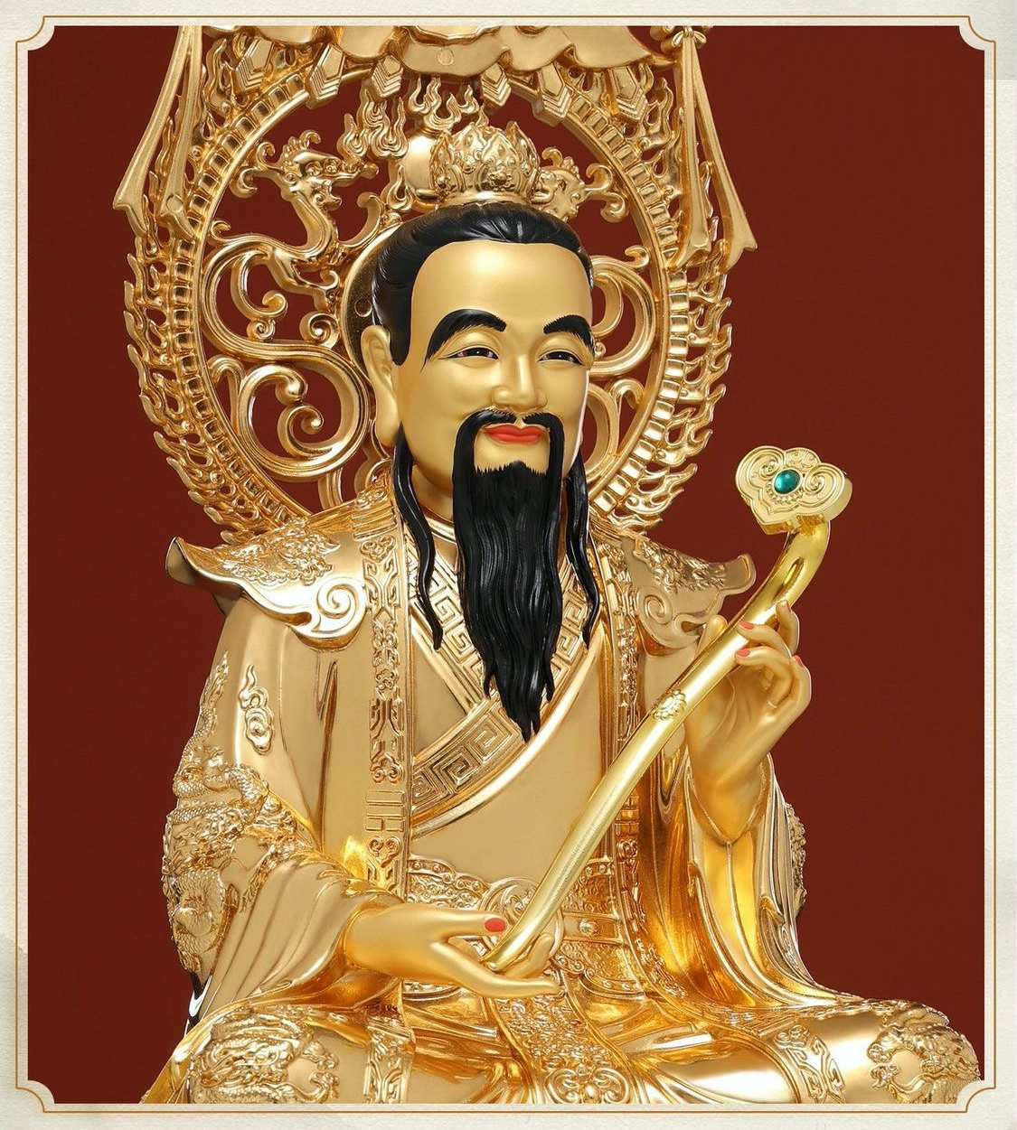 ซำเช้งเต๋าจ้อ โตเต็กเทียนจุน หรือไท่ส่องโล้กุ๊น หง่วนซี่เทียนจุน เล็งโป้เทียนจุน สีทอง งานเรซิ่น ขนาด 12/16/19/26 นิ้ว