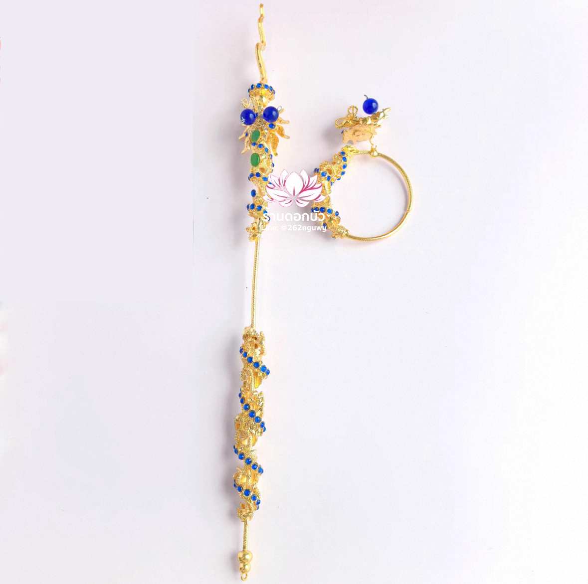 ทวนพร้อมห่วงนาจา สำหรับองค์พระกิมซิ้น อาวุธเทพเจ้านาจา หลี่โล่เฉี้ย จงตั๋นหง่วนโส่ย งานไต้หวันพรีเมียม