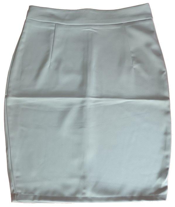กระโปรงผ้าฮานาโกะ ทรงดินสอ สีเทา Size 4XL 5XL