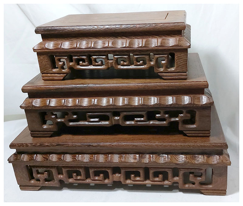 กี๋หรือฐานไม้สไตล์จีน สี่เหลี่ยมผืนผ้า มี3ขนาด หลายราคา ราคาเริ่ม