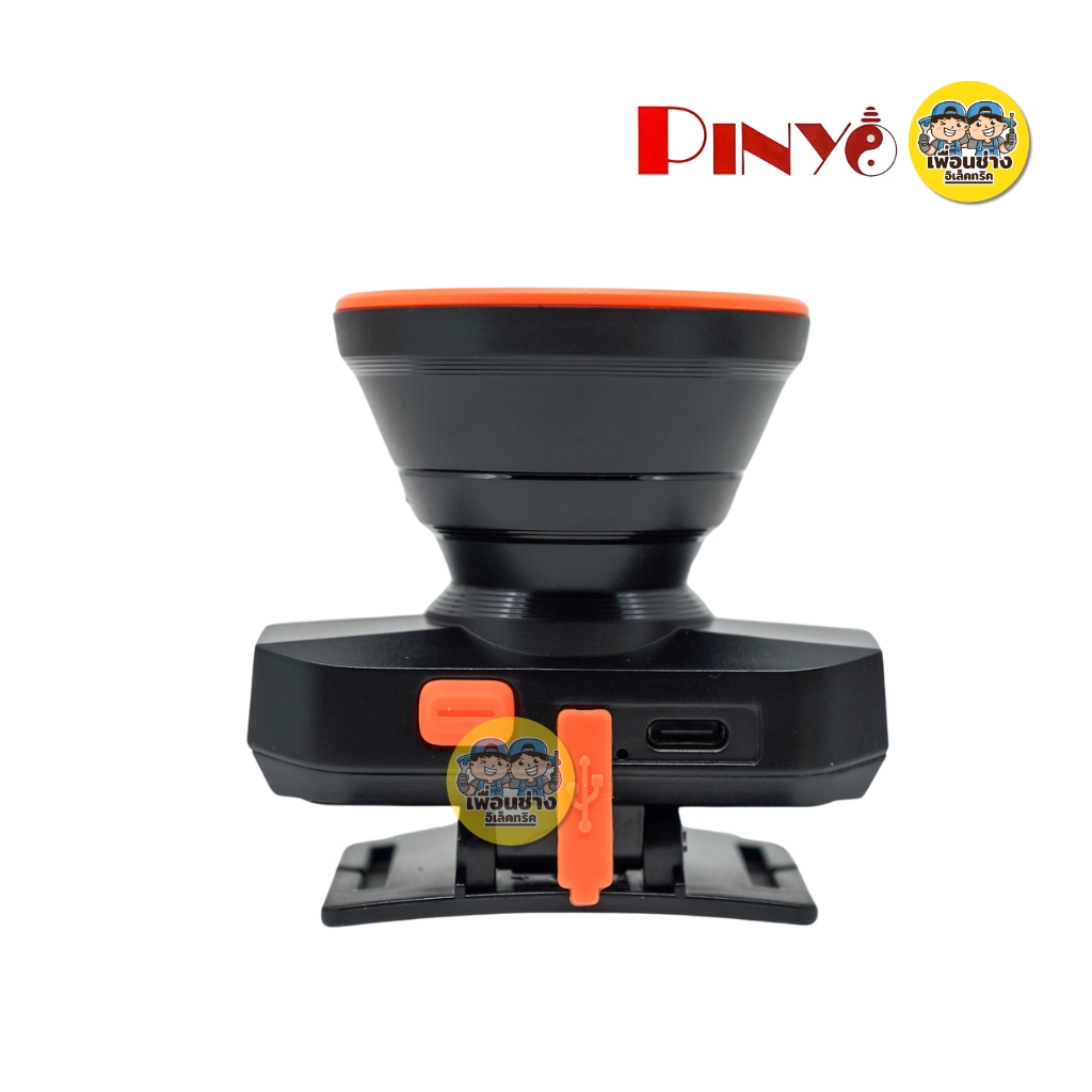 **รุ่น PY-2801A** PINYO ไฟฉายคาดหัว LED 10W แสงขาว 6500K ไฟฉายกันน้ำ กันฝน พร้อมสายชาร์จ