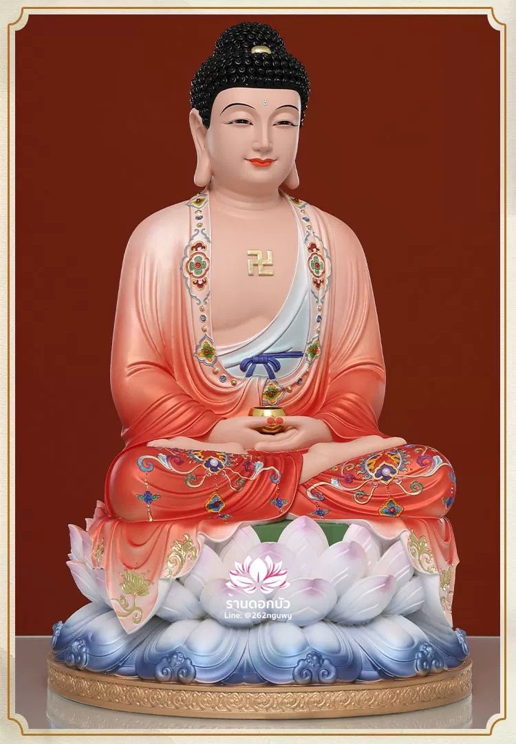 พระพุทธเจ้า พระยูไล ปางประทับนั่งบนบัลลังก์ดอกบัว งานเรซิ่น ขนาด 12/16/19/26 นิ้ว