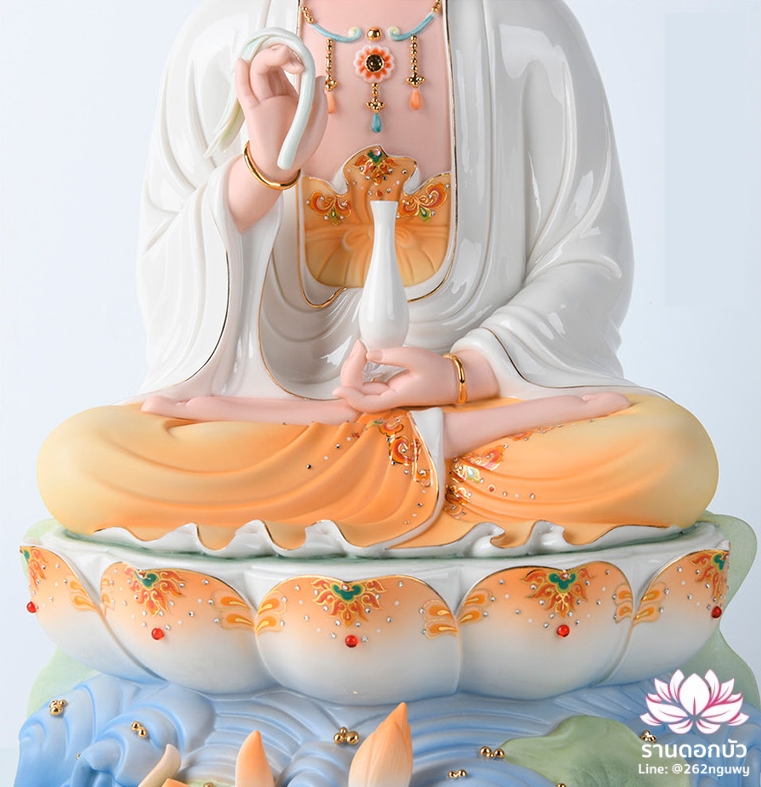 พระพุทธเจ้า (พระยูไล) พระโพธิสัตว์กวนอิม (กวนอิมผ่อสัก) พระกษิติครรภโพธิสัตว์ (ตี่จั่งอ๊วงผ่อสัก) และพระศรีอริยเมตไตรย (หมีเล่อฝอ) ขนาด 12/16/19 นิ้ว