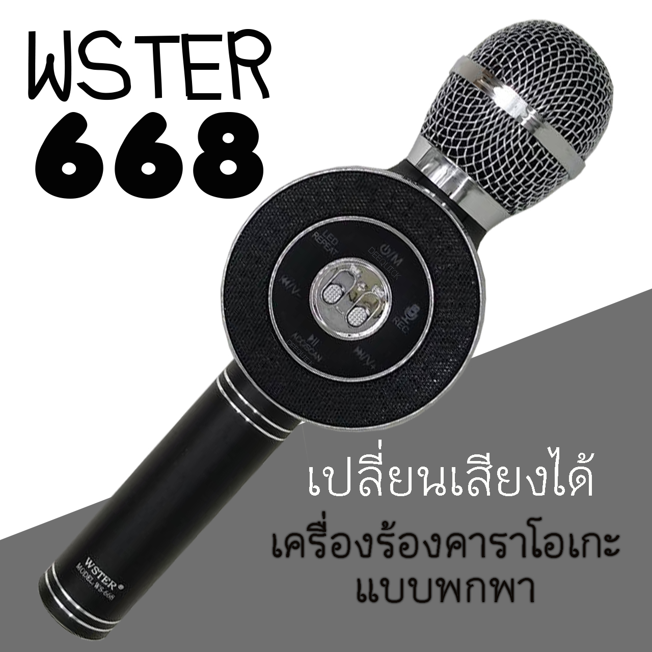 ไมค์คาราโอเกะ เปลี่ยนเสียงได้ ไฟดิสโก้ 5W รุ่น WS-668