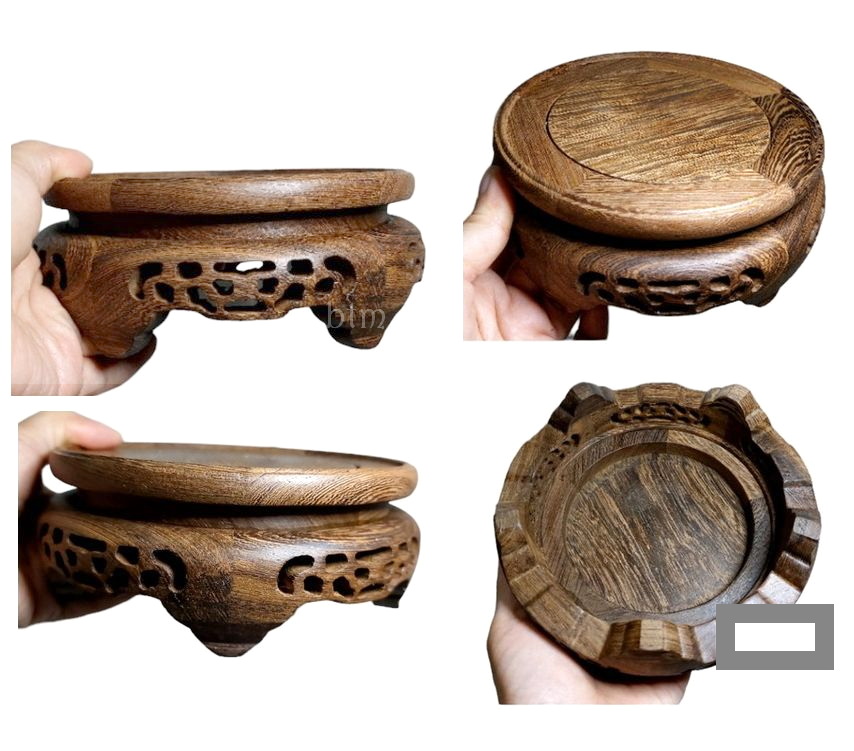 กี๋หรือฐานไม้ทรงกลม ไม้wenge (แบบด้าน)--BPT054--