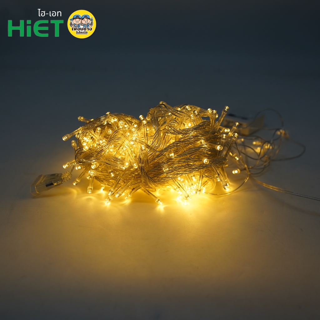 Hiet ไฟคริสต์มาส Fairy Christmas 10M ไฟเส้นคริสต์มายยาว 10M ปรับไฟได้8โหมด แสงวอร์ม 100ดวง 300ดวง