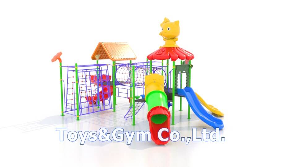 เครื่องเล่นสนามกลางแจ้ง ชุด Funny Kitty House