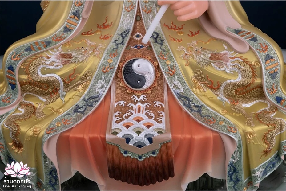 ไท่เสียงเหล่ากุง ไท่ส่องโล้กุ๊น ไท้ซังเหล่าจวิน หรือเล่าจื้อ ปางประทับนั่งบัลลังก์ งานหินอ่อนคุณภาพสูง ขนาด 12/16/19/26 นิ้ว