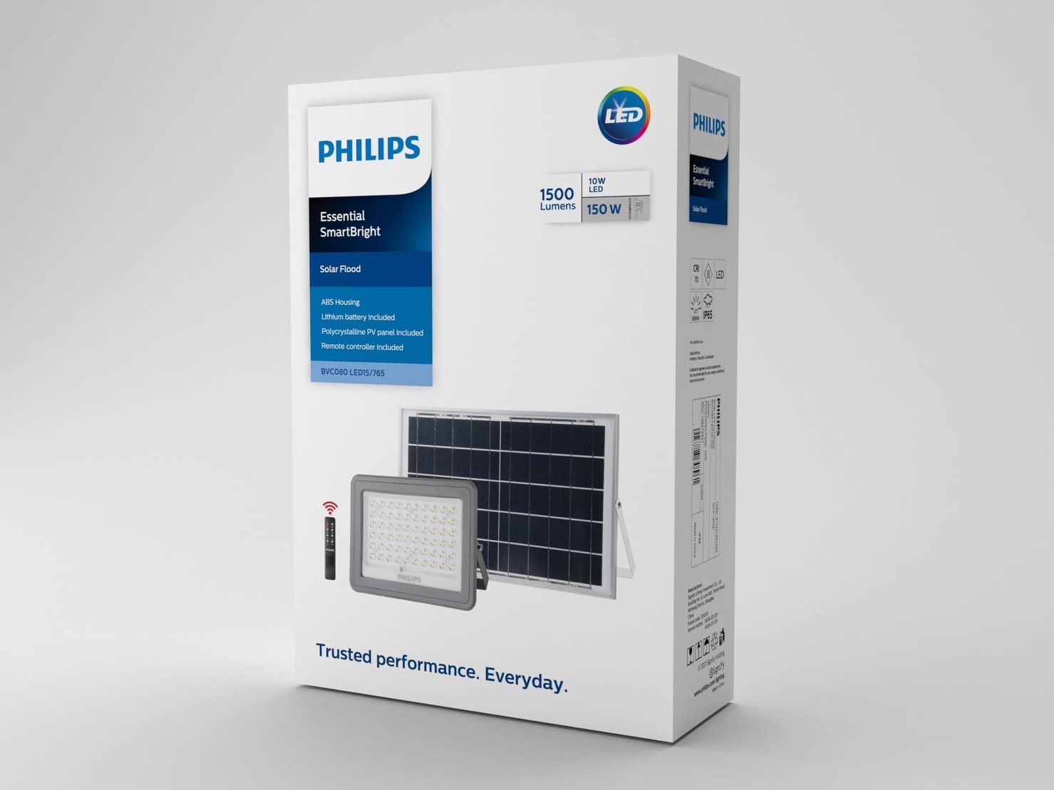 Philips โคมไฟฟลัดไลท์โซล่าเซลล์แอลอีดีฟิลิปส์ รุ่น BVC080 LED15/765150 วัตต์ แสงเดย์ไลท์ สำเนา