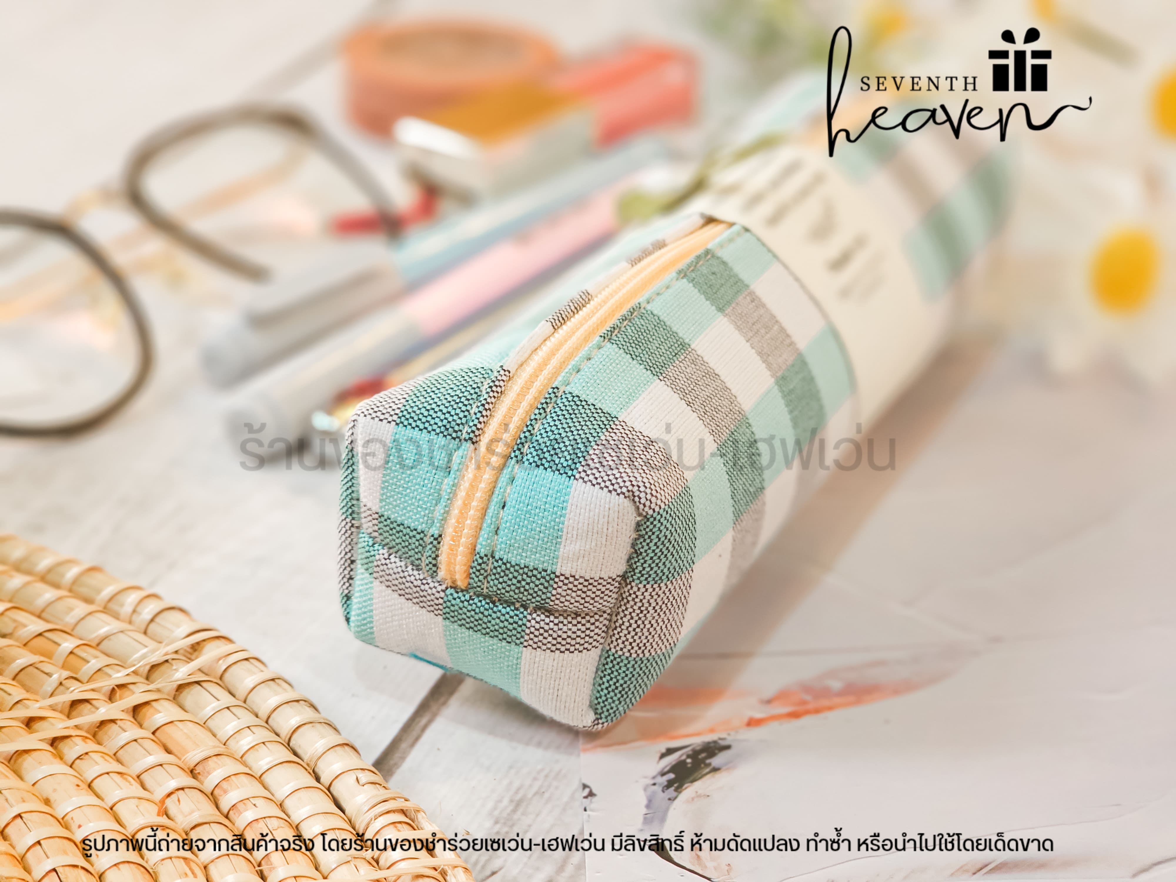 ของชำร่วยงานศพ กระเป๋าผ้าขาวม้าแท้ บุฟองน้ำแข็งอยู่ทรง