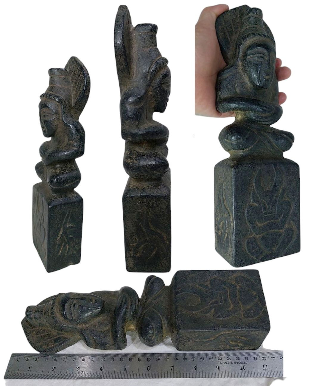 รูปปั้นหินแกะ พระหิน เทวรูปหิน สูง27.5cm (หินแม่เหล็กดูดติด)