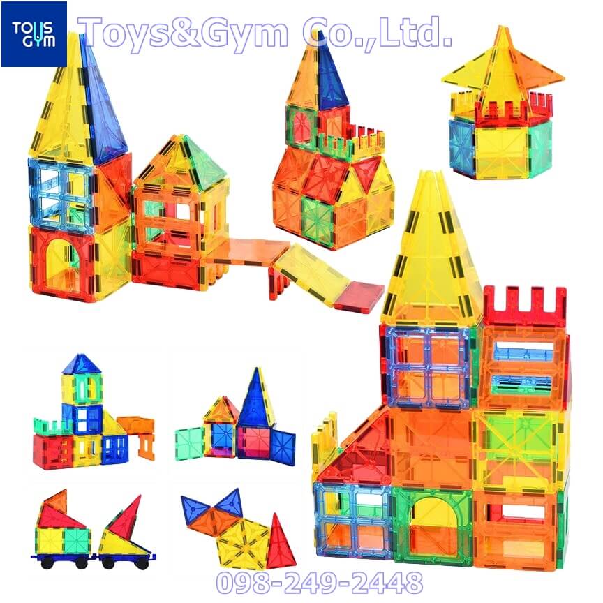 ของเล่นเด็ก ชุดบล็อคประกอบแม่เหล็ก 108 ชิ้น ตัวต่อแม่เหล็ก