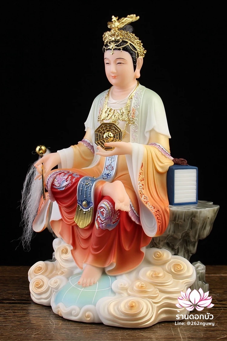 ตี่บ้อเนี่ยเนี้ย ตี่บ้อเหนียวเหนียว พระแม่ธรณีจีน ปางประทับนั่งบัลลังก์ งานหินอ่อนคุณภาพสูง ขนาด 12/16/19/26 นิ้ว