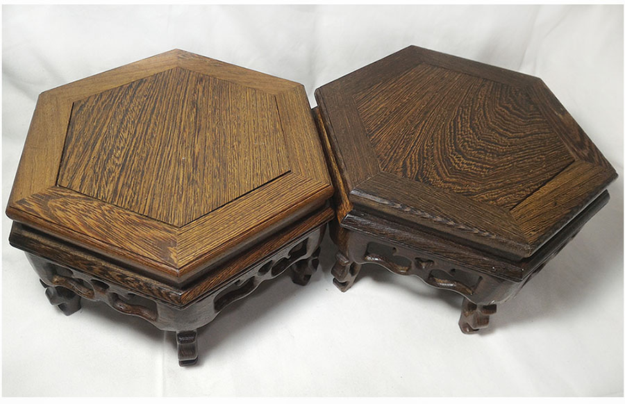 ฐานหรือกี๋ไม้จีน-หกเหลี่ยม 17cm