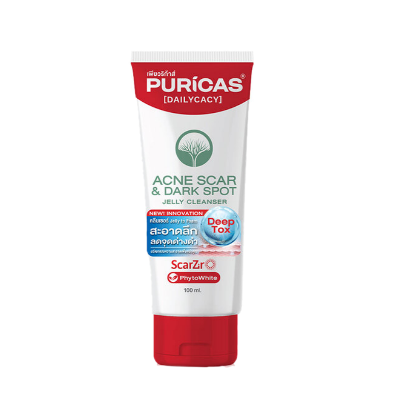 Puricas Acne scar & Dark sport jelly cleanser 100ml.