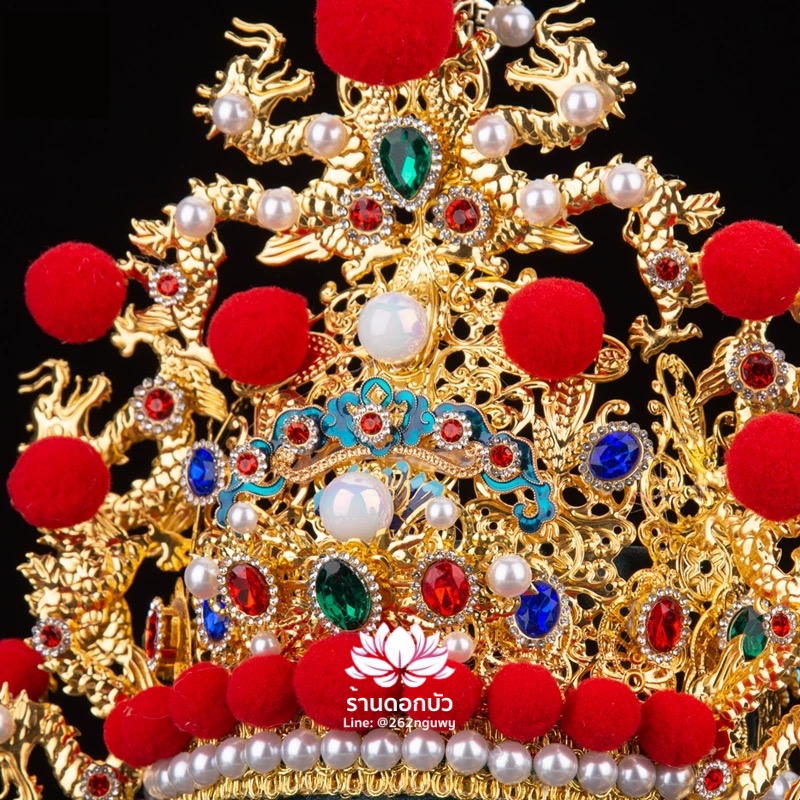 หมวกประดับมังกร หมวกเทพฝ่ายชาย หมวกองค์พระชาย หมวกเทพเจ้ากวนอู หมวกองค์เอี่ยนเที้ยนไต่เต่ หมวกราชามังกร หมวกกิมซิ้น