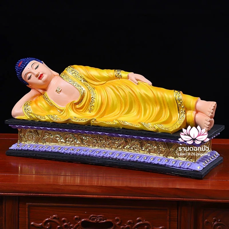 พระพุทธรูป พระพุทธเจ้า พระพุทธรูปปางไสยาสน์ พระพุทธรูปปางนอน งานเรซิ่น ขนาด 46 cm.