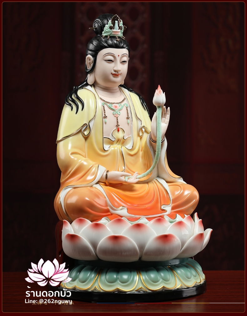 พระพุทธเจ้า (พระยูไล) พระโพธิสัตว์กวนอิม (กวนอิมผ่อสัก) พระมหาสถามปราปต์โพธิสัตว์ (ไต่ซีจี่ผ่อสัก) ขนาด 14 นิ้ว