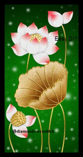 ครอสติสรูปดอกบัวมงคล 3 โดย Easy DIY ครอสติสคริสตัล