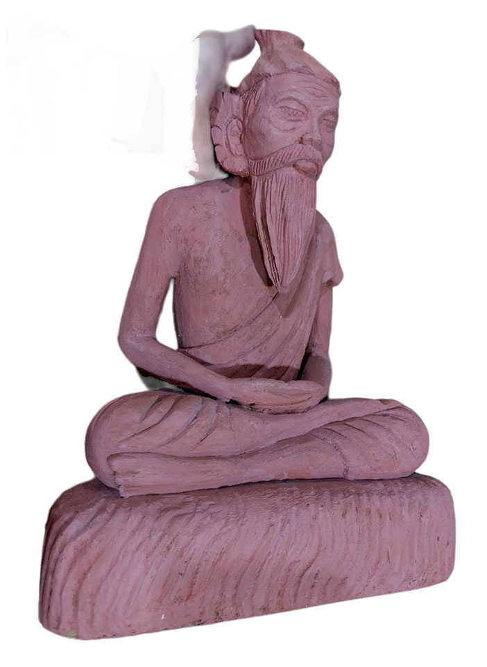 ฤาษี3ตา ไม้สักทำสี สูง37.5cm