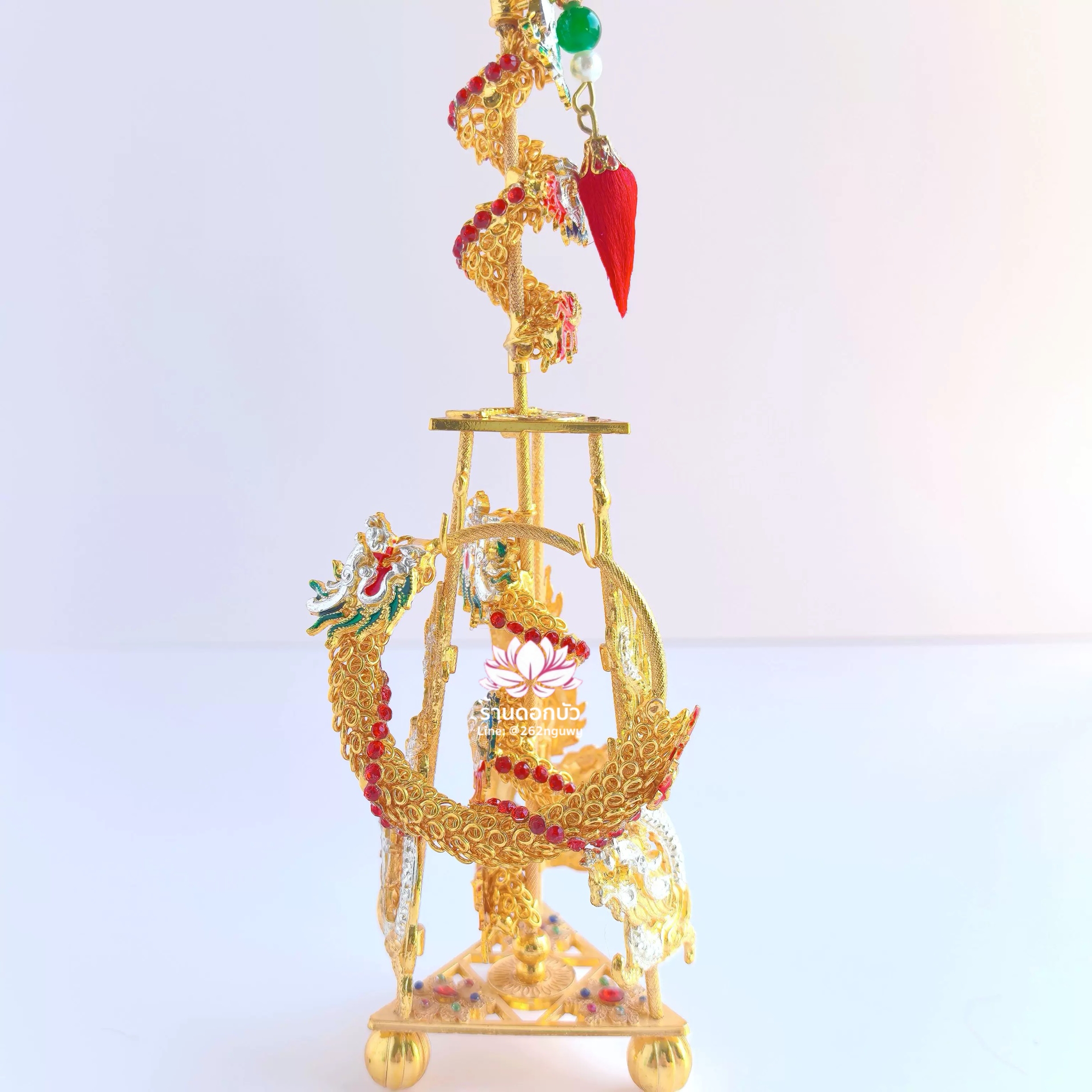 ทวนพร้อมห่วงนาจา สำหรับองค์พระกิมซิ้น อาวุธเทพเจ้านาจา หลี่โล่เฉี้ย จงตั๋นหง่วนโส่ย งานไต้หวันพรีเมียม