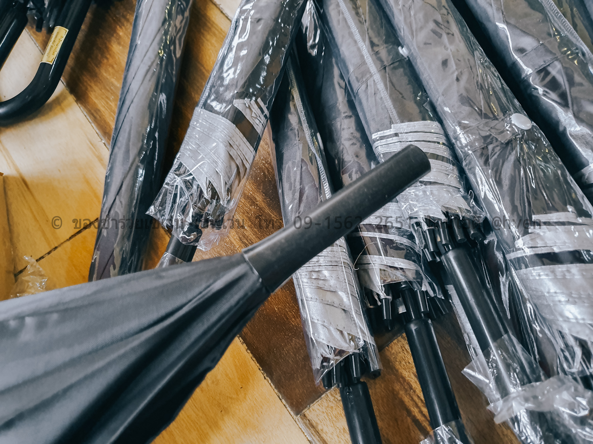 ของชำร่วยงานศพ ร่มสีดำตอนเดียว 22 นิ้ว UV