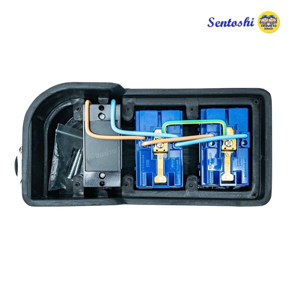 Sentoshi บล็อกยาง 4x6 พร้อมเบรกเกอร์ ไม่มีเบรกเกอร์ ปลั๊กพ่วง บล็อกยาง บ็อกยาง ปลั๊กสนาม ปลั๊กยาง เต้ารับ เบรกเกอร์ ปลั๊กไฟ