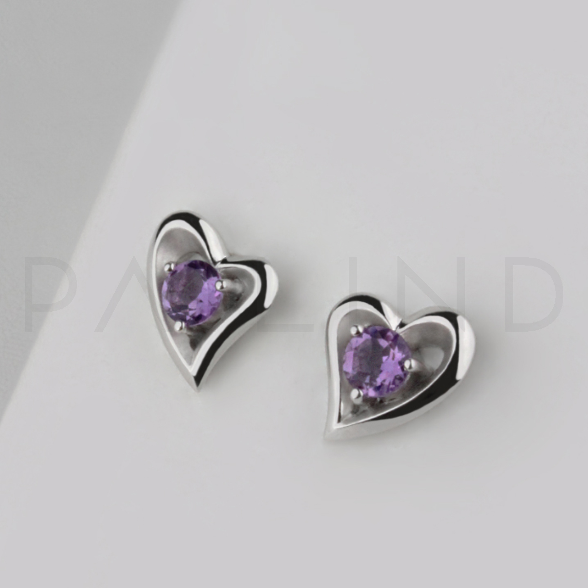 ต่างหูเงินดีไซน์ประดับ AMETHYST