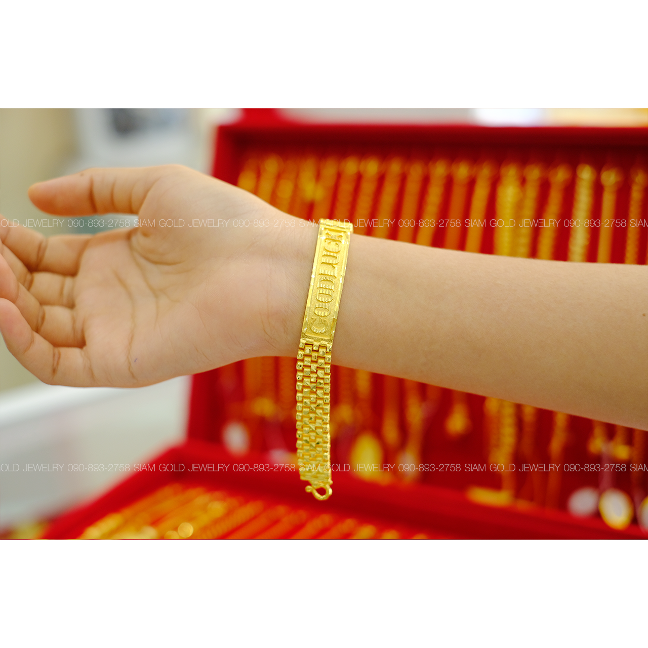 สร้อยข้อมือ โรเล็กซ์สลัก GOOD LUCK 2 บาท รหัส 441