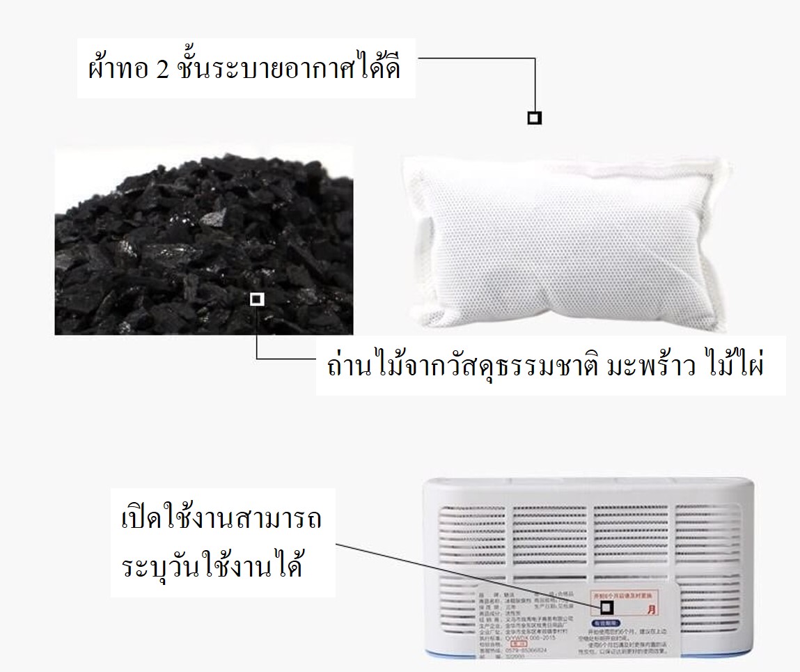กล่องถ่านขจัดกลิ่นตู้เย็นจากธรรมชาติพร้อมส่งหมดกลิ่น สดชื่น