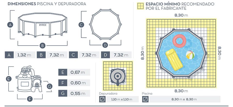 Intex 26340 สระน้ำ 24 ฟุต ขนาด 7.32x1.32 ม. + เครื่องกรองระบบทราย