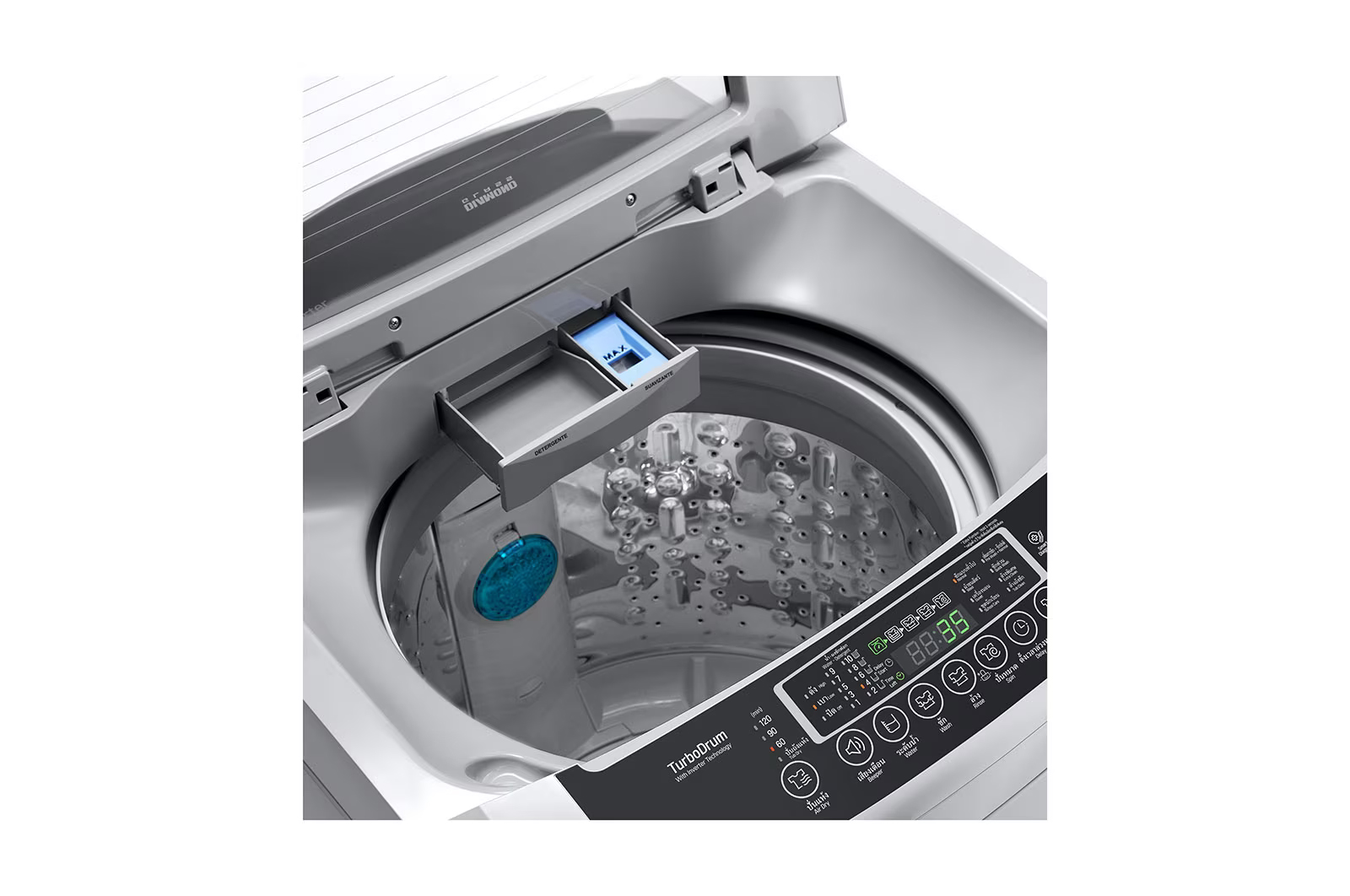 เครื่องซักผ้าหยอดเหรียญ LG-T2517VSPM ขนาด 17 kg. รุ่นใหม่ฝาแบบเทอร์โบดรัม