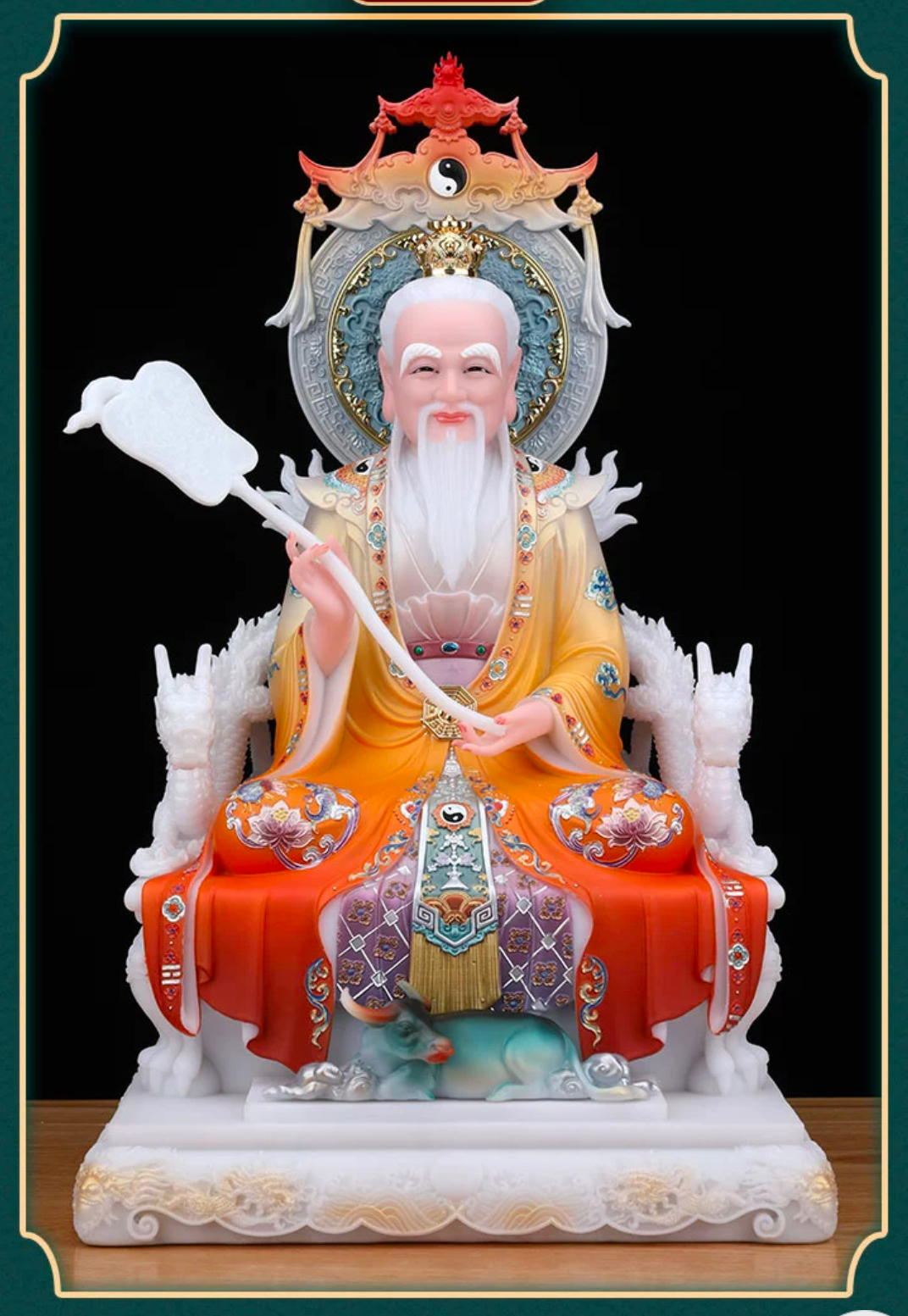 ศาสดาเต๋า ซำเช้งเต๋าจ้อ โตเต็กเทียนจุน หรือไท่ส่องโล้กุ๊น หง่วนซี่เทียนจุน เล็งโป้เทียนจุน งานหินอ่อนคุณภาพสูง ขนาด 12/16/19/26 นิ้ว