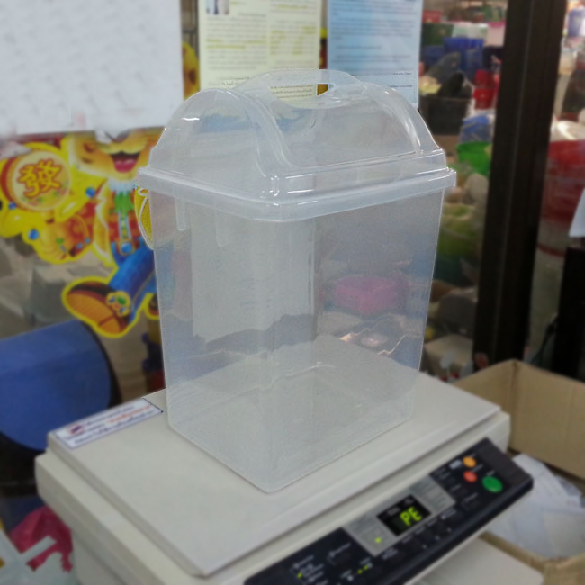 ถังขยะฝาสวิง 523 ขาวใส