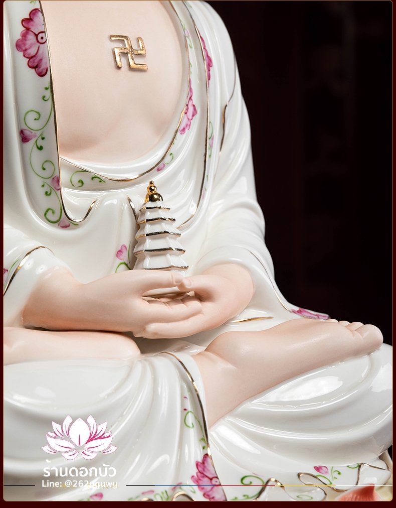พระพุทธเจ้า (พระยูไล) พระโพธิสัตว์กวนอิม (กวนอิมผ่อสัก) พระมหาสถามปราปต์โพธิสัตว์ (ไต่ซีจี่ผ่อสัก) ขนาด 18 นิ้ว