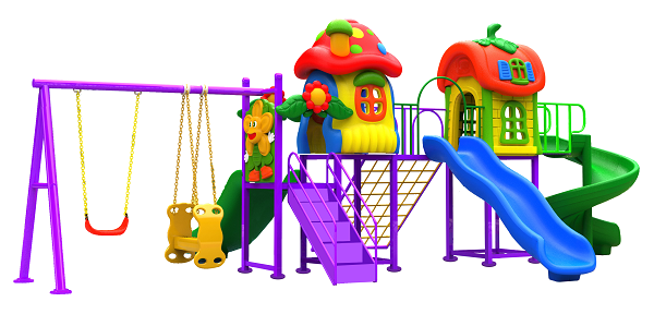 Made in Thailand อุปกรณ์สนามเด็กเล่น-เครื่องเล่นสนามกลางแจ้ง-ของเล่นกลางแจ้ง Cartoon House Series