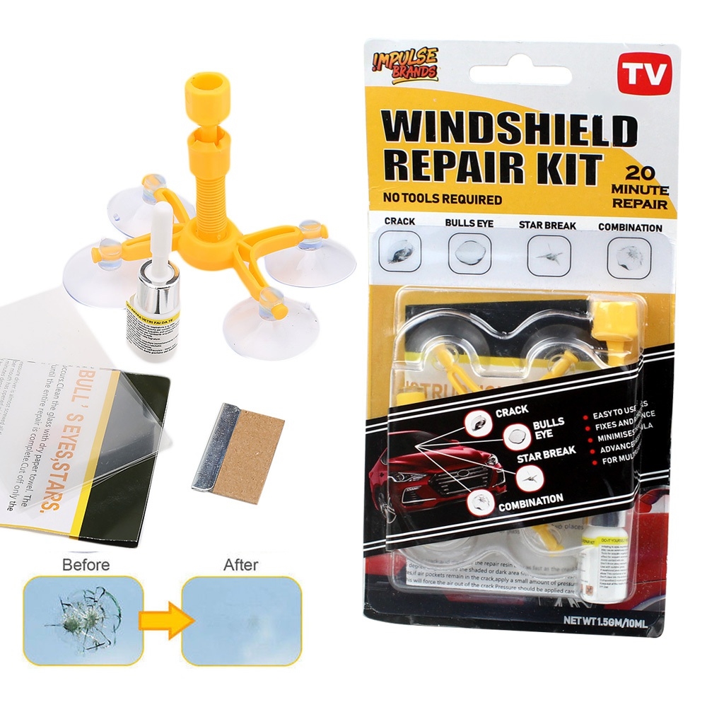 ชุดซ่อมกระจกรถ กระจกแตก กระจกร้าว ด้วยตัวเอง Windshield Repair Kit รุ่น WindshieldRepairKit