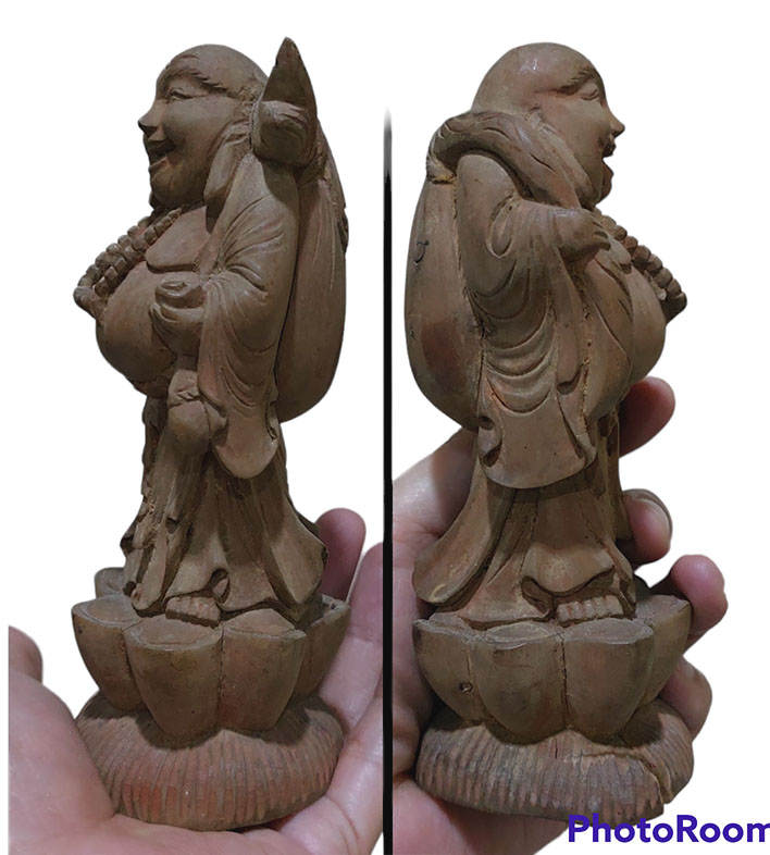 สังกัจจายน์จีน พระเมตไตรยไม้แกะเก่า-BPT023-