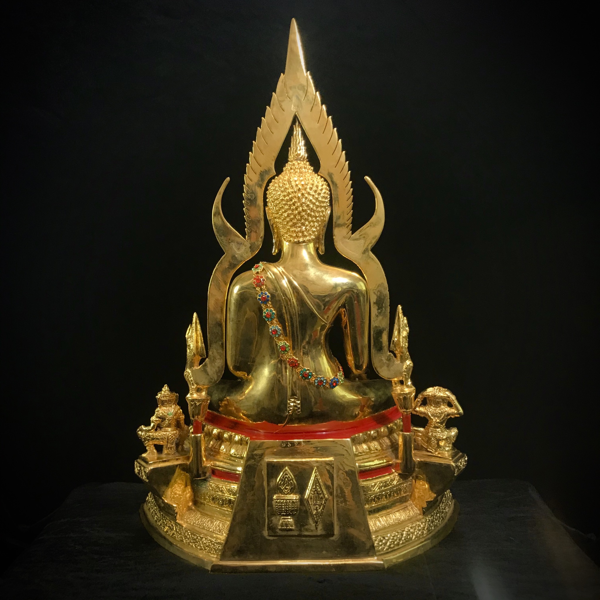 พระพุทธชินราช ภปร. รุ่นปฎิสังขรณ์ ปี2531 หน้าตัก 9นิ้ว กะไหล่ทอง(พร้อมตู้ครอบ) งานลุงจ่าทวีบูรณเขตต์ (สวยหายากนิยม)