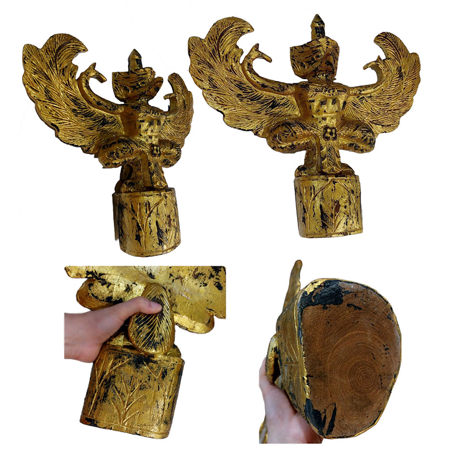 ครุฑไม้สัก ทำสี สูง 38cm