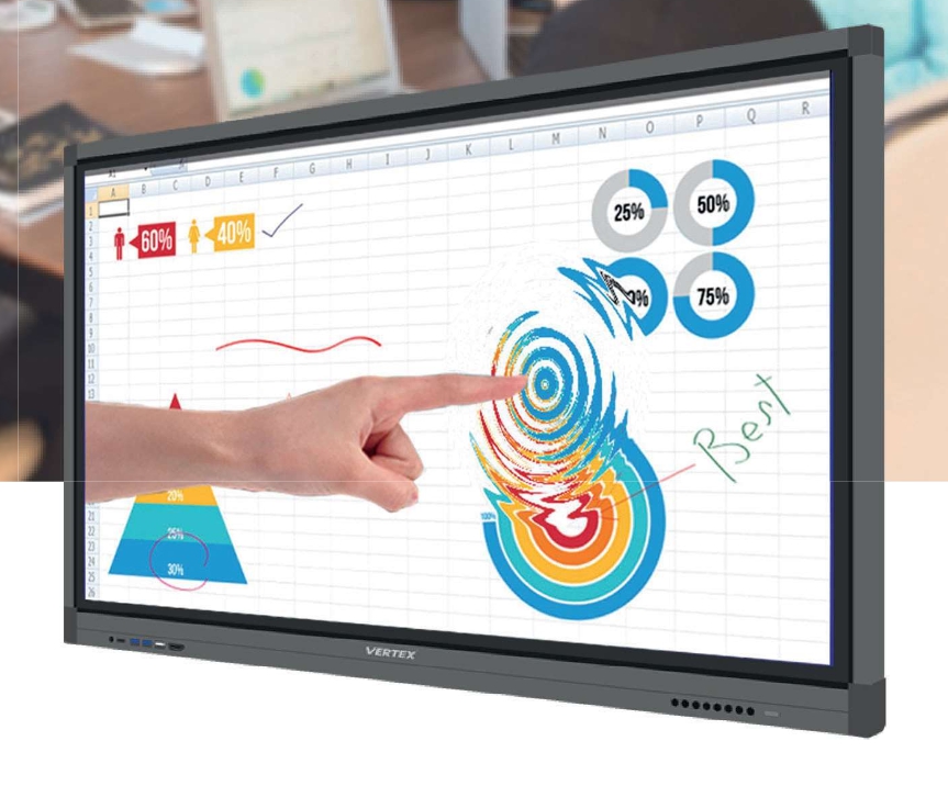 Interactive Flat Panel (จออัจฉริยะ) ขนาด 65 นิ้ว ยี่ห้อ Vertex รุ่น IL-3655 PRO