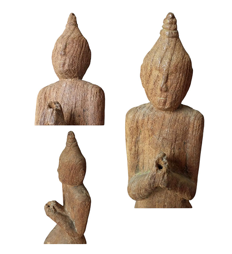 เทพนมไม้แกะเก่า สูงประมาณ 25.5cm