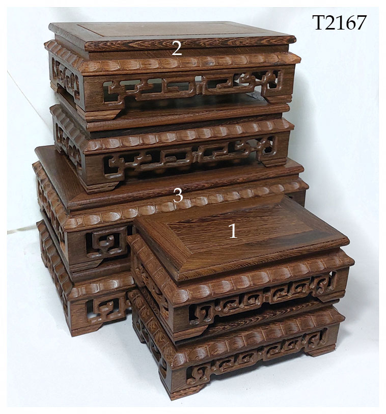 กี๋หรือฐานไม้สไตล์จีน สี่เหลี่ยมผืนผ้า มี3ขนาด หลายราคา ราคาเริ่ม