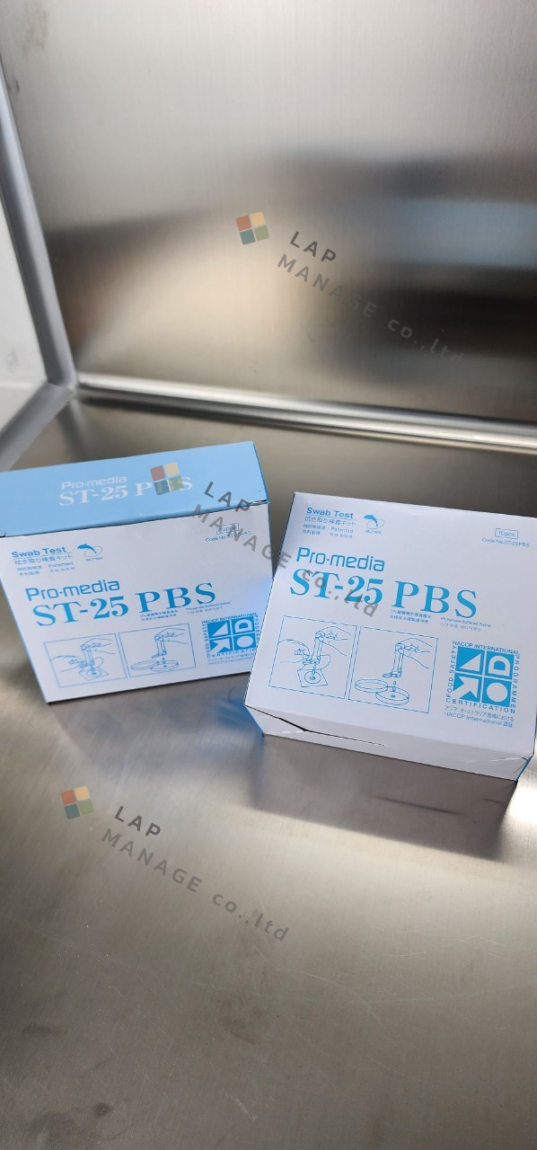 Promedia ST-25 PBS ชุด Swab ตรวจสอบความสะอาดของภาชนะพื้นผิว (Environmental swab on food surface for microbial count)