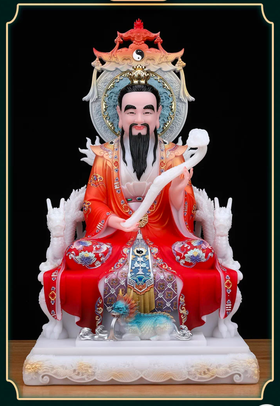 ศาสดาเต๋า ซำเช้งเต๋าจ้อ โตเต็กเทียนจุน หรือไท่ส่องโล้กุ๊น หง่วนซี่เทียนจุน เล็งโป้เทียนจุน งานหินอ่อนคุณภาพสูง ขนาด 12/16/19/26 นิ้ว