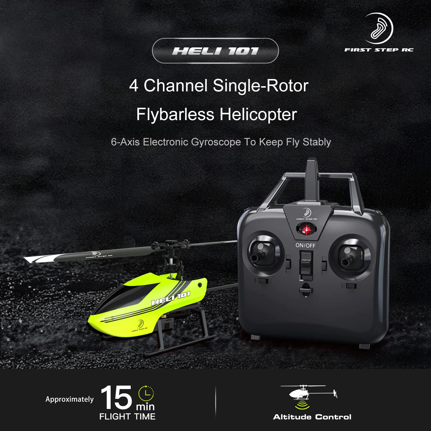 เฮลิคอปเตอร์ Heli 101 4CH 6 Axis 2.4GHz บินนาน 15 นาที มีล๊อคความสูงอัตโนมัติ