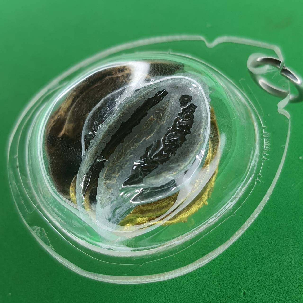 ของป้องกัน เล็บครุฑแบบอัดกรอบ 3 เล็บ สีเงิน สีทอง สีนาค เล็บครุฑ ของแท้ พญาเล็บครุฑ์ พญาเล็บครุฑ