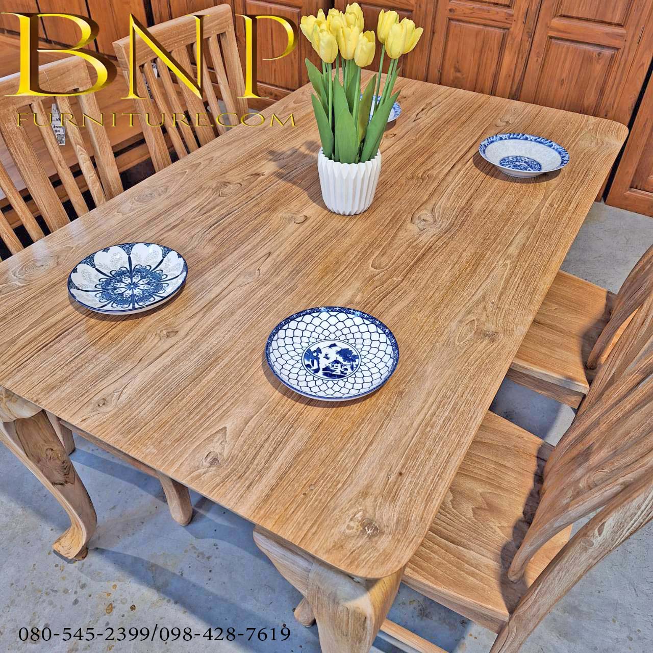 ชุดโต๊ะทานข้าวไม้สักรุ่นเบสซี่