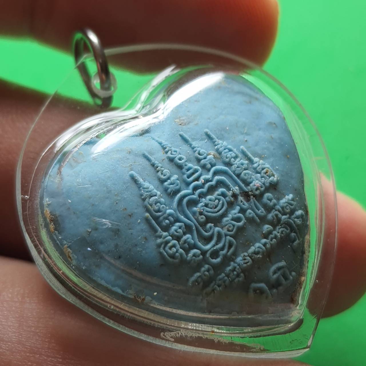 ของเสน่ห์ หัวใจเสน่ห์ สีฟ้า มวสาร ว่านดอกทองโยนี เลี่ยมกรอบ หัวใจเสน่ห์แท้ เสน่ห์สาว