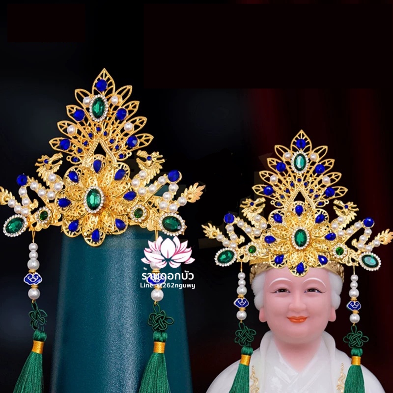 หมวกเทพเจ้าฝ่ายหญิง หมวกเทพนารี หมวกเทวนารี หมวกเจ้าแม่ หมวกพระหญิง หมวกกิมซิ้น หมวกพระจีน